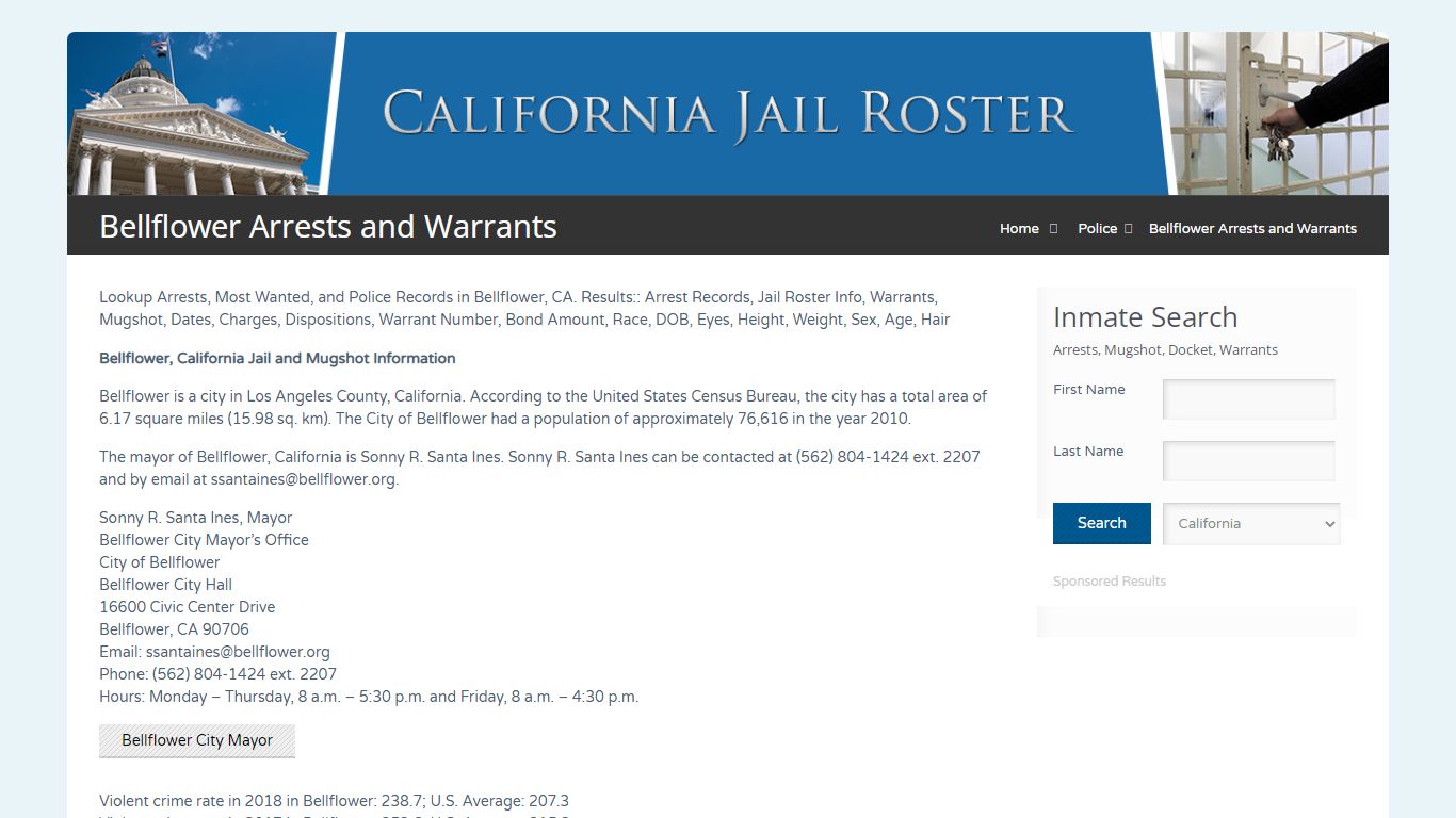 Bellflower Arrests and Warrants | Jail Roster Search