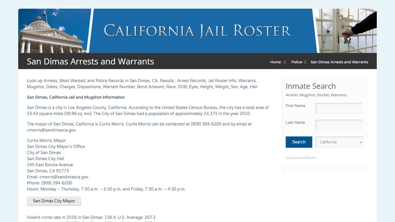 San Dimas Arrests and Warrants | Jail Roster Search